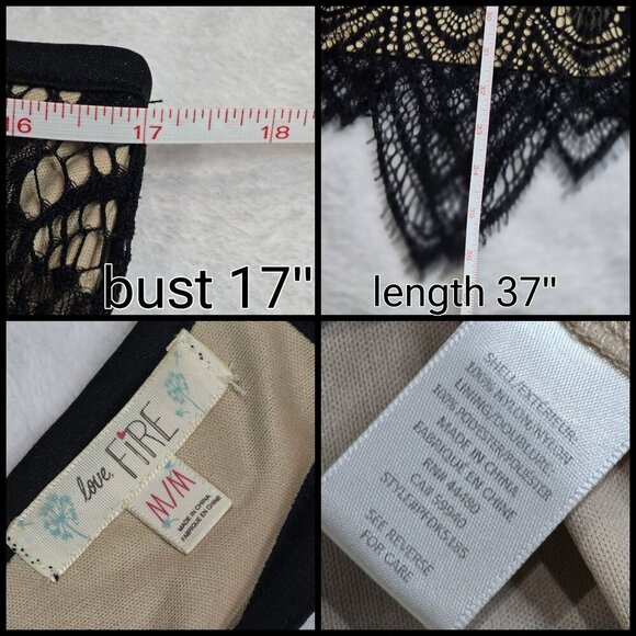 Love FIRE Black Lace Halter Dress – Keyhole Back, Scalloped Hem – Size M – NWOT - Picture 14 of 15